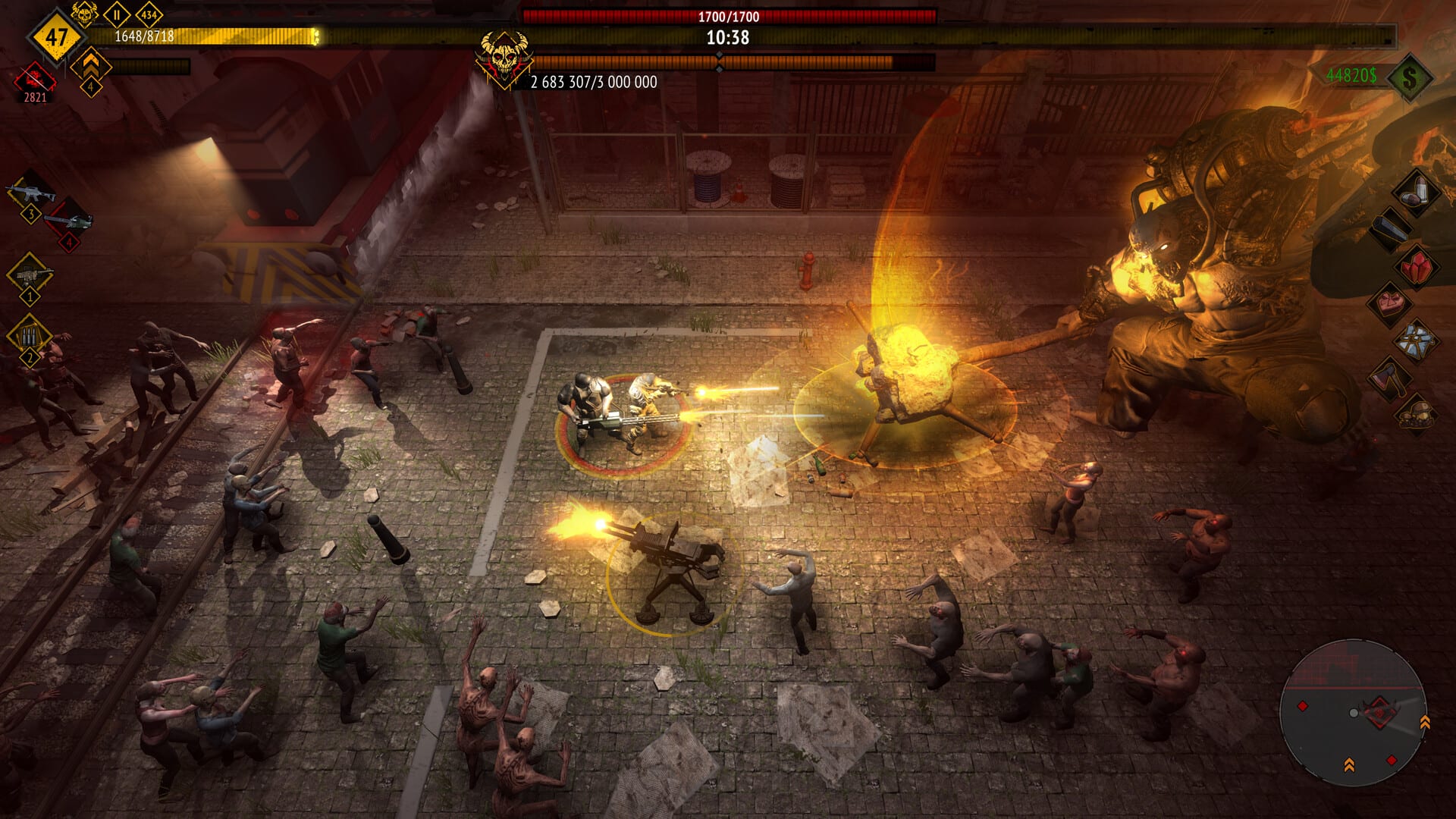 Escouade affrontant une horde dense dans Yet Another Zombie Survivors